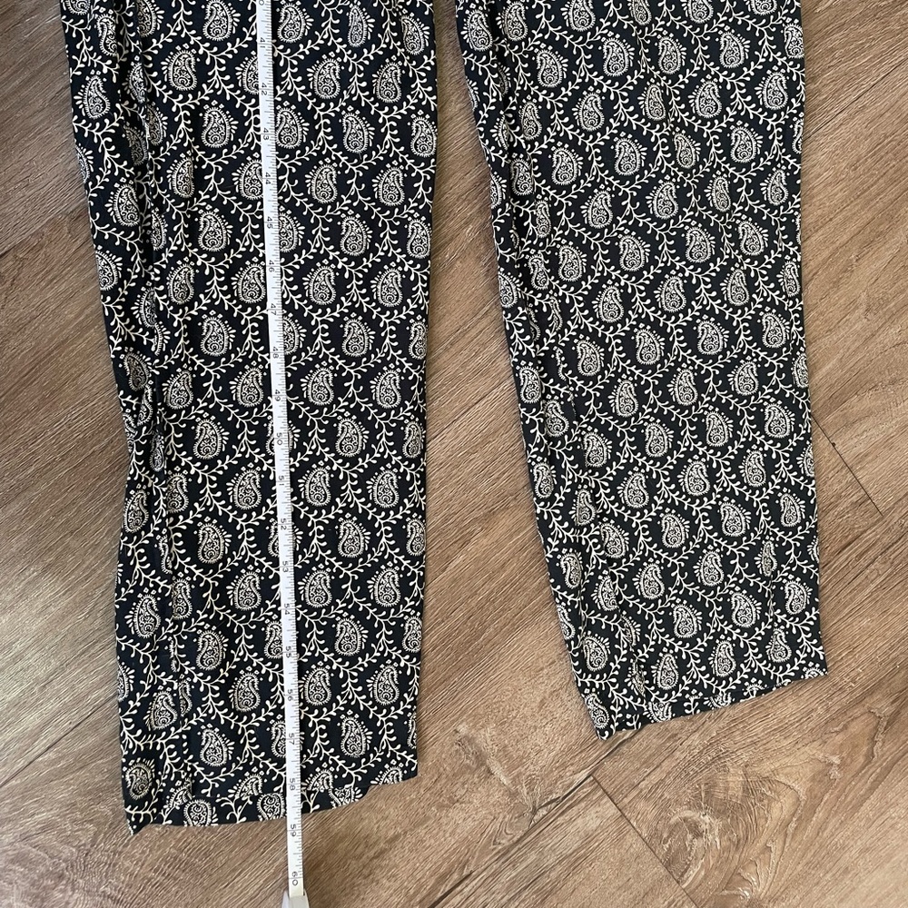 Lou & Grey Sleeveless Jumpsuit Black White Boho Festival Pockets ~ Size M - Picture 14 of 14